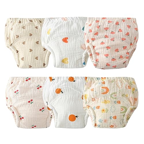 Unisex Pee Training Underwear Waterproof Toddler Underpants Cotton Potty Assorted Training Panties 6-Pack