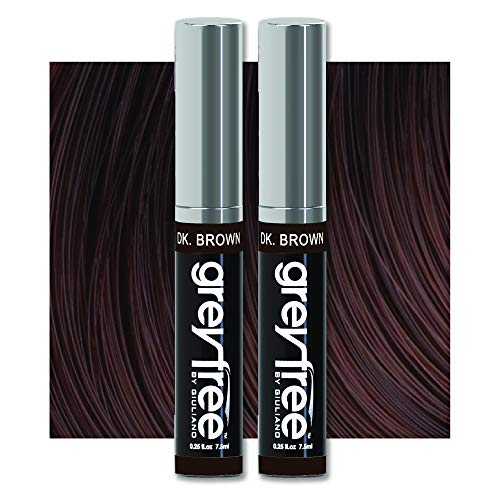 GreyfreeRoot touch up, temporary hair color to cover gray hairlines, eyebrows, Mustache & Beards 2 PACK (DARK BROWN)