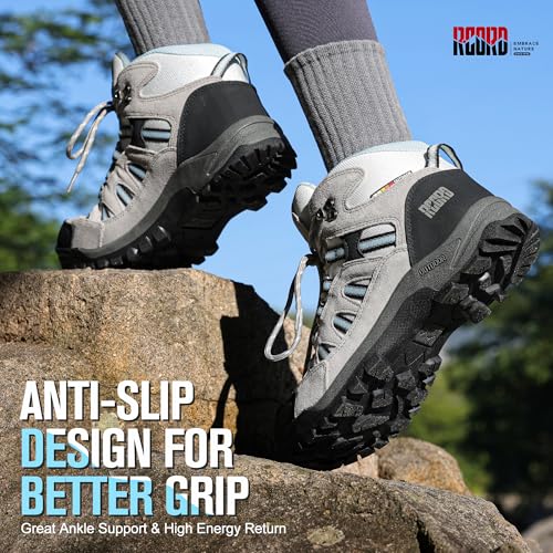 Image of R CORD Hiking Boots Women Waterproof Non-Slip Womens Hiking Shoes Comfortable Outdoor Womens Hiking Boots Walking Boots Hiking Shoes Women