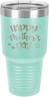 Vista 15 de Taza de viaje con texto en inglés "HAPPY MOTHERS DAY 30 oz Drink Tumbler with Straw " grabado con láser con divertidas citas " Compare con Yeti