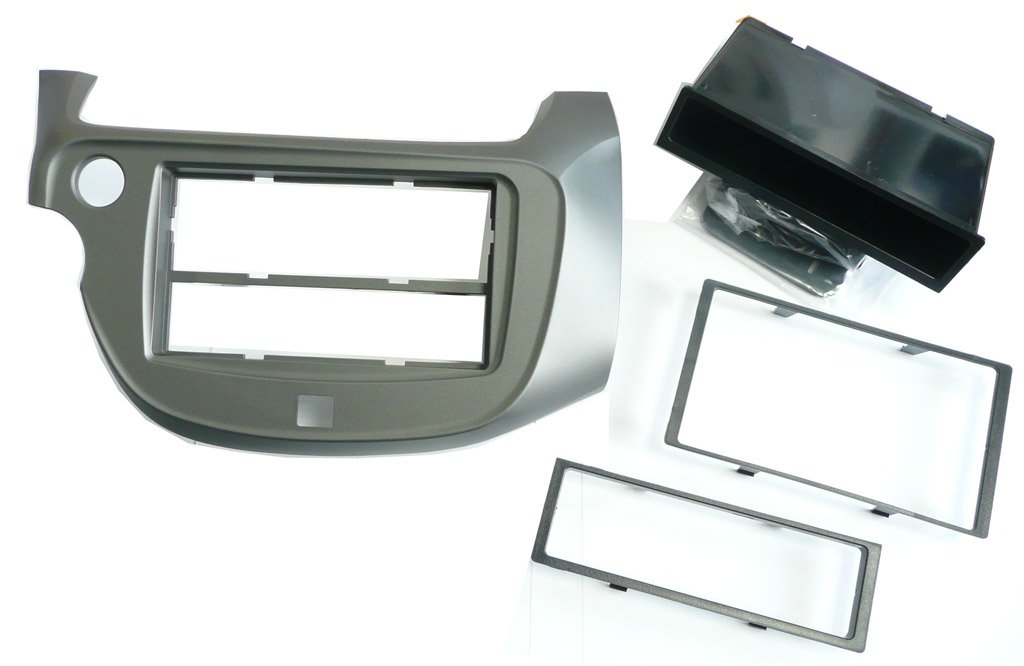 Acv Electronic Façade d'autoradio double DIN pour Honda Jazz à partir de 2008 (avec système breveté einschubklipsen. Contenu : 1. Couleur : Argent.)