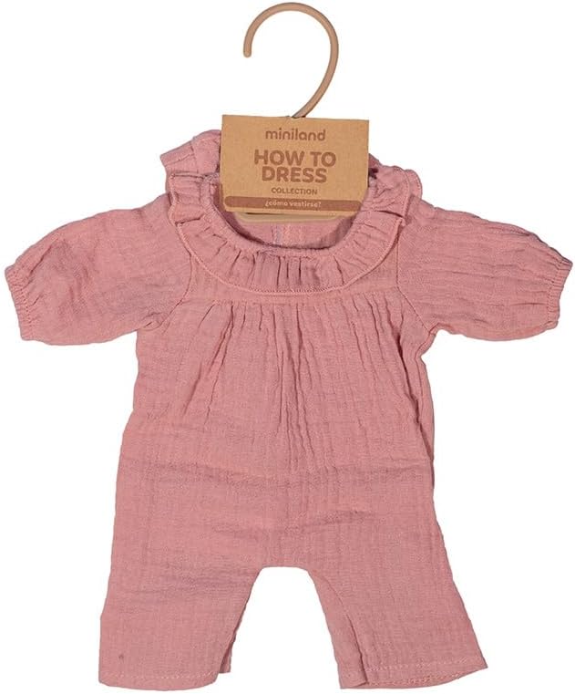 Miniland - Clothes for 15 inches Doll, Clothing Accessory for Dolls, Pajamas with Hat (Pink)