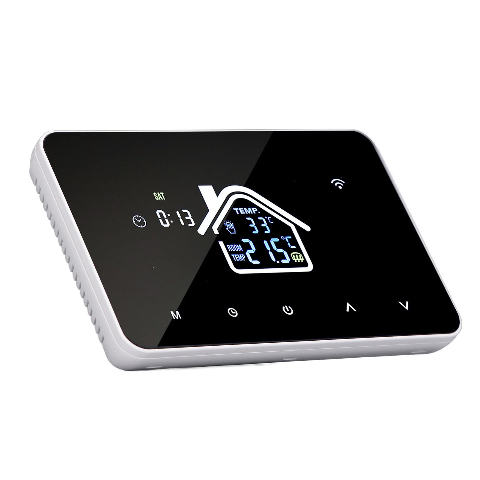 Cocoarm Fußbodenheizungsthermostat, Digitaler Thermostat mit 4,3-Zoll-Touchscreen, AC230V 16A, Programmierbarer Temperaturregler 41 Bis 203 Fahrenheit für Home Office Hotel (WiFi)