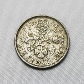 Amazon | 1967年 6ペンス コイン 幸せな結婚のために クリーニング