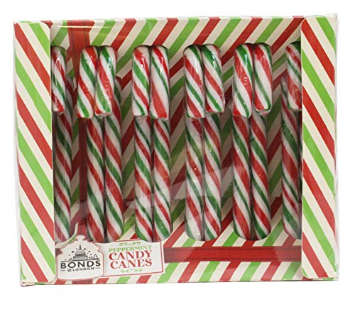 Bonds of London 12 Peppermint Flavour Candy Canes Box, 144 g