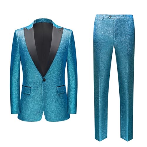 Costume deux pièces chic pour homme smoking slim fit de bal avec veste col rabat