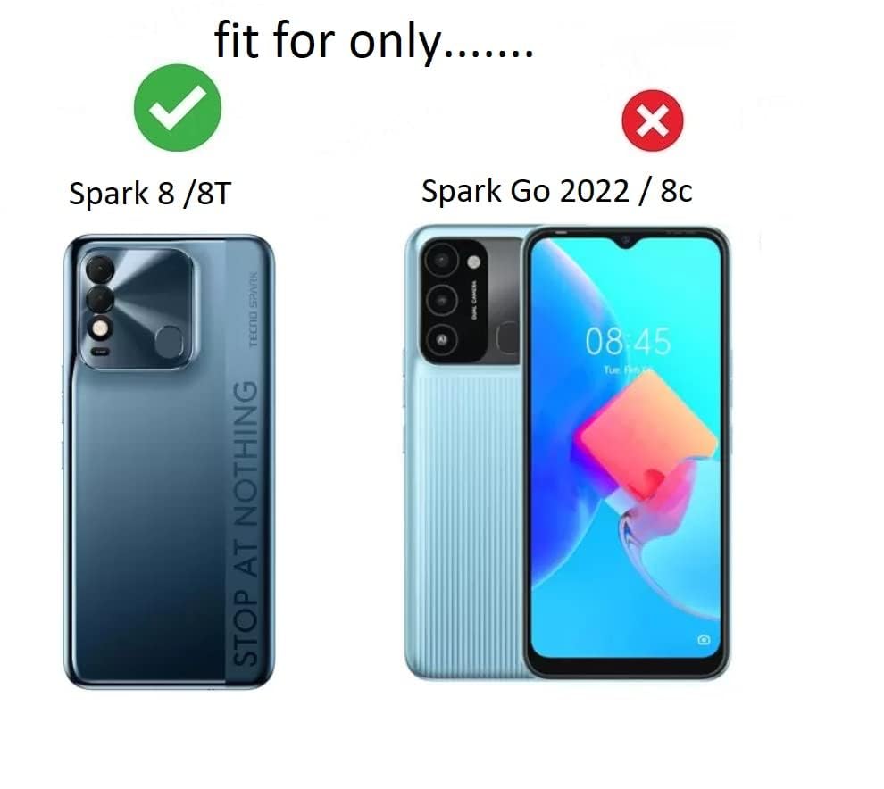 Image of COVERBLACK Soft Rubber Back Cover Compatible Model for Tecno KG6P / Spark 8T / 8 - Transparent