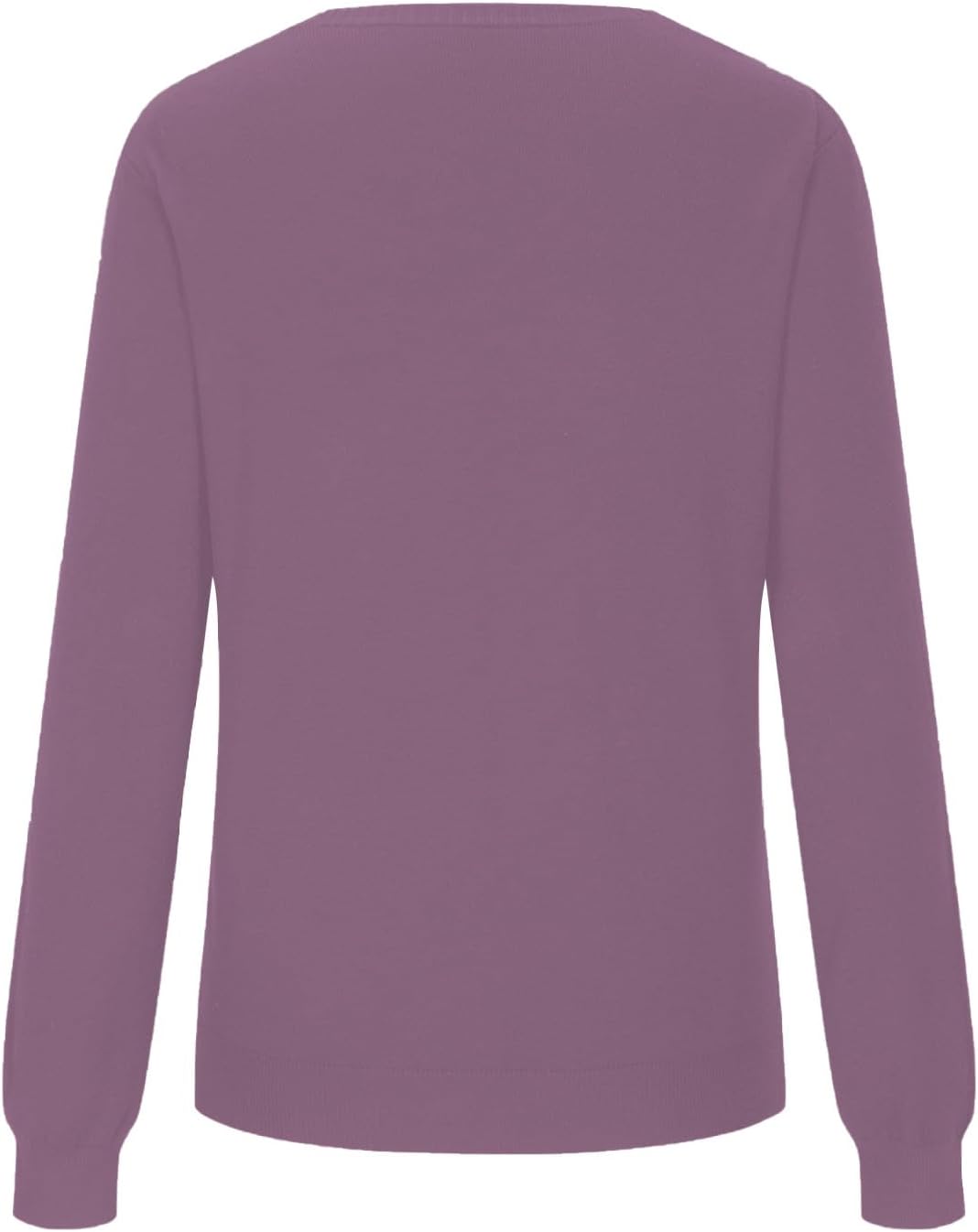 Womens V-Neck Pullover Sweaters - Solid Color Long Sleeve Knit Tops, Casual Warm Outerwear for Every Season Wear