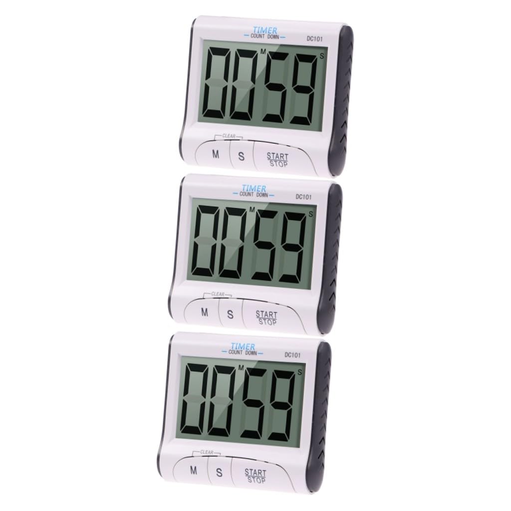 HEMOTON 3pezzi Timer Da Cucina Digitale Con Ampio Display Lcd e Allarme Forte Timer Per Attività Cucina Giochi e Scadenze Facile Da Usare Senza Batteria