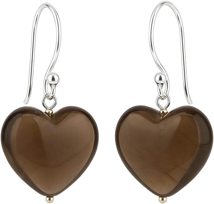 Gempires Natural Heart Crystals Earring, Heart Gemstone, Energy Healing Crystals, Birthday, Gift for Her, Gemstone Jewelry