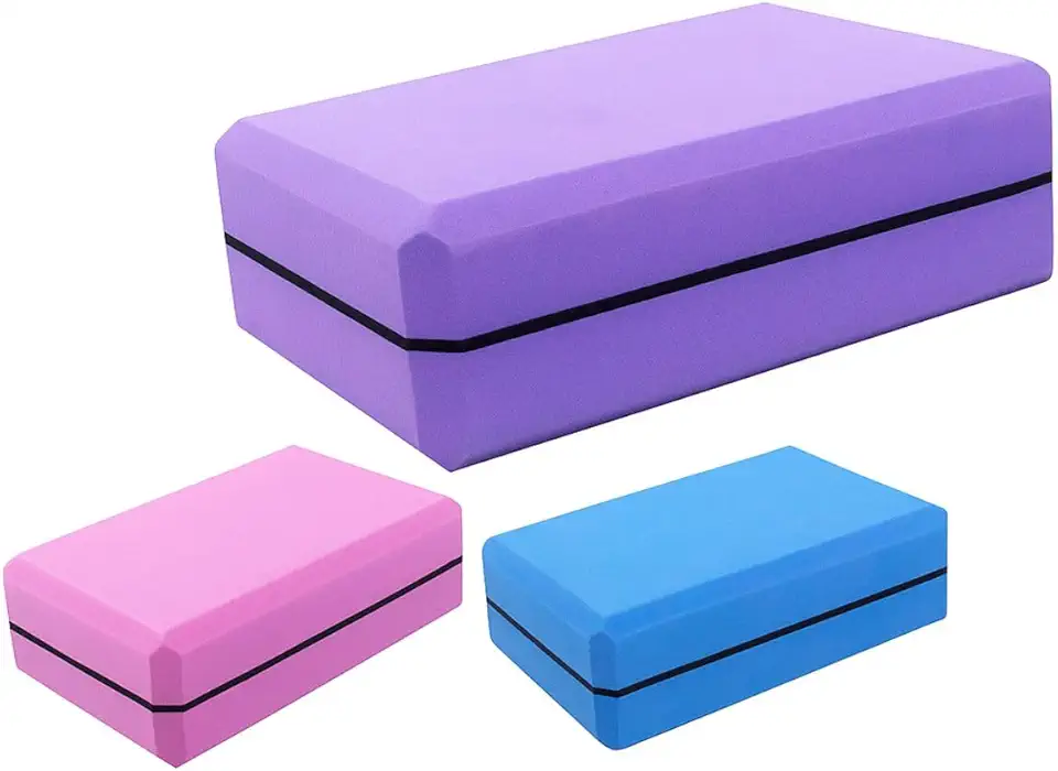 Kit 2 Blocos Tijolo Yoga Pilates 23x15x7,5cm EVA Antiderrapante Durável Resistente Funcional Exercícios Equilíbrio Alongamento Postura Gym Fitness Academia Meditação Fisioterapia Premium
