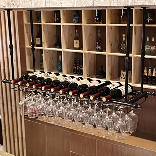Casier à vin suspendu plafond étagère range-bouteilles bar design