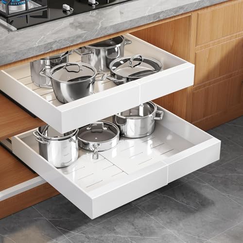Seinloes 2 Pack Expandable Pull Out Cabinet Organizer 16.5