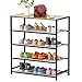 Plasaig Étagère à Chaussures, étagères en Maille réglables Horizontales ou inclinées, Rangement Chaussures de Style Industriel, poura entrée, Salon (5 Niveaux)