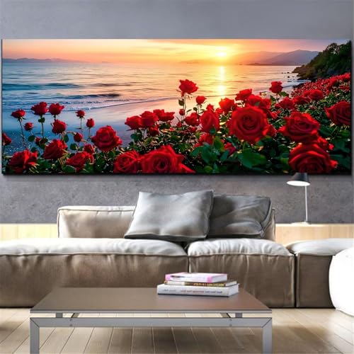 Mefooge diamond painting adulte grand format cadeau créatif paysage plage et mer L256