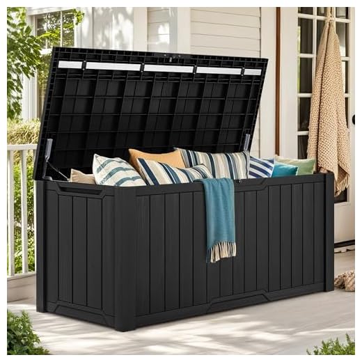 YITAHOME XXL 230 Gallon Large Outdoor Storage Deck Box for Patio Furniture, Outdoor Cushions, Garden Tools and Sports/Pools Equipment, Weather Resistant Resin, Lockable (Black)