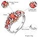 CiNily Rhodium Plated Created Orange Fire Opal Orange Garnet Women Jewelry Gemstone Ring Size 6
