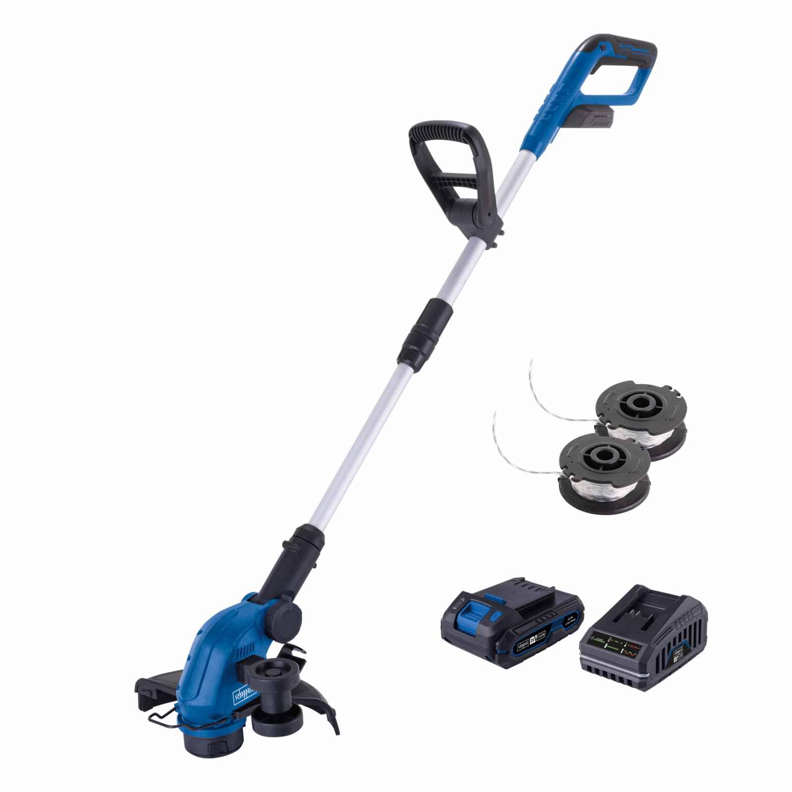 Tagliabordi a batteria 2 in 1 C-LT300-X + batteria 2Ah + caricabatteria | Altura regulable hasta 270 mm, hilo de 3 m, cabezal giratorio de 90°, serie IXES de 20 V, con batería de 2 Ah y cargador