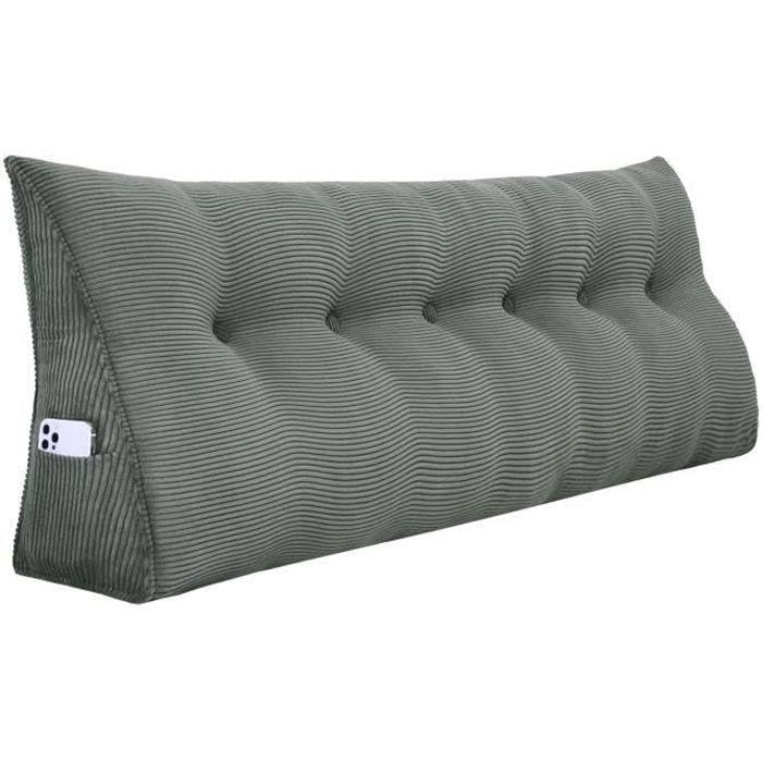 OHMG XXL 180CM Cojín de lectura cuña,Cojín de respaldo gris,Cojín grande Sofá Triangular Soporte Lumbar Gran Almohada Cuña Espalda Cabeza de cama Descanso Almohada Respaldo de apoyo Lumbar