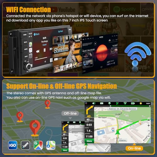 Car Radio Stereo for Dodge Ram Pickup 1500/2500(2009-2012),for Dodge Challenger&Avenger(2008-2014), Android 13.0 (4G RAM 64G ROM) Touch Screen with Wireless Carplay& Android Auto by Adapter-Universe - Image 6