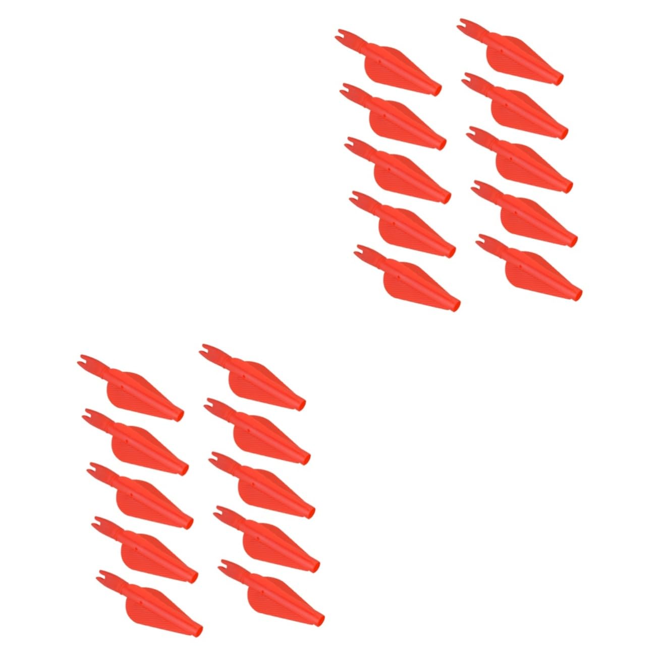 Kisangel 2sets Arrow and Nocks Durable Plastic Fletching for Archery Lightweight Conjoined Design for Target Practice and DIY Arrow Crafting 10pcs*2