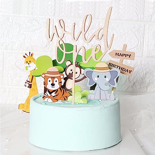 Wild One Dschungel Safari Geburtstag Banner — Grüne Quasten, \"1\" Gestickt, Für Hochstuhl, 1. Geburtstag Dekoration