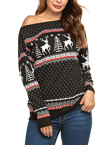 SoTeer Women's Animal Pattern Christmas X-Mas Pullover Knitted Sweaters Jumpers