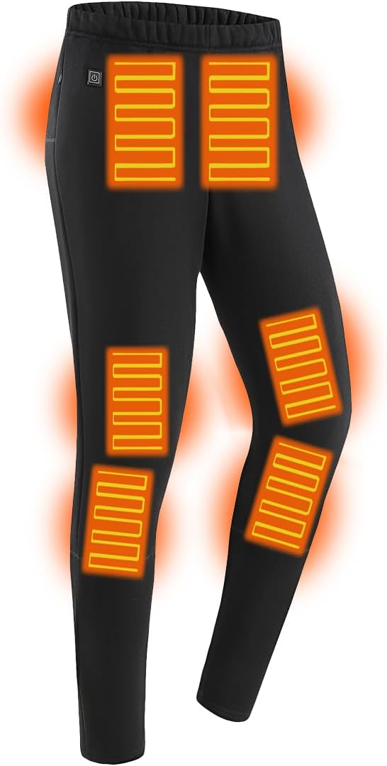 Heated Underwear Pant 12 Zones Heating with 3 Temperature Control, Thermal USB Heating Bottom for Men Skiing Running