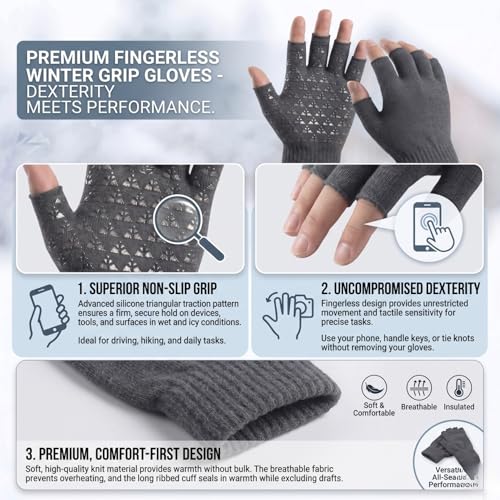 Image of Half Finger warm Woolen Winter hand gloves for men and women /woolen gloves /winter gloves