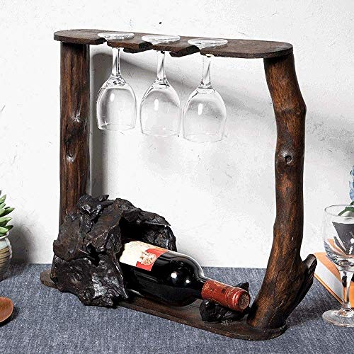 Soporte para botellas de vino de madera sólida 42x11x37 cm miniatura 3
