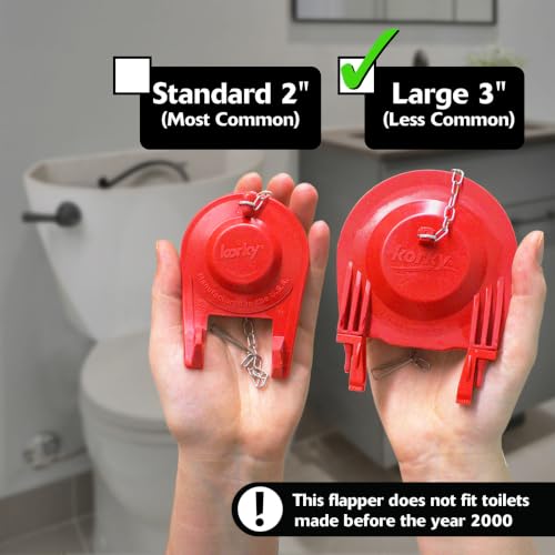 Image of Korky Large 3-Inch Toilet Flapper - Easy to Install - Made in USA, 3062 (2)