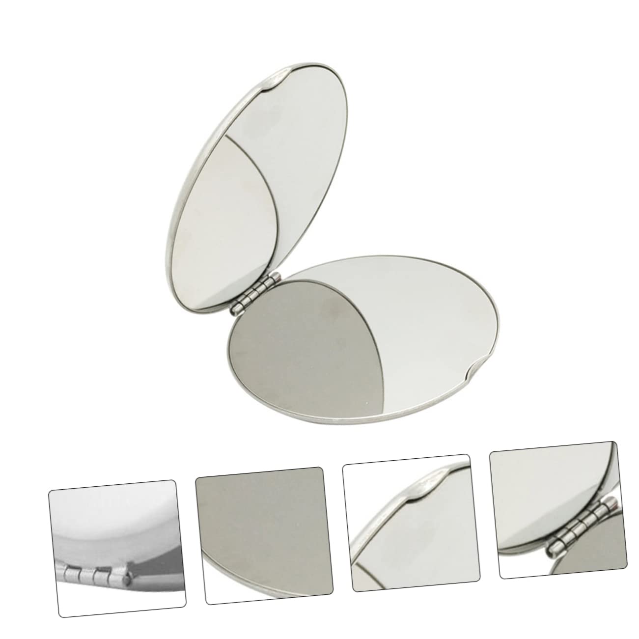 FRCOLOR 3 Mini Espejos De Maquillaje Compactos Y Elegantes Personalizados para Mujer Irrompibles Plateados para Viajes.