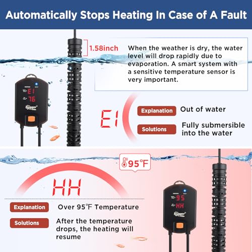 Image of hygger Aquarium Arowana Heater,300W Removable Shell Submersible Fish Tank Heater with LED Digital Display,800W for 25-80 Gallon Medium and Large Freshwater and Saltwater Fish Tank
