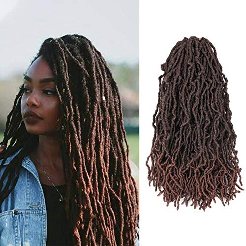 Faux Locs Crochet Hair-24 inch 6 Packs, Knotless Style, Most Natural Faux Locs Crochet Braid, Pre-Looped Wavy Twist Crochet Synthetic Braiding Hair Extensions  (24 Inch, T30)