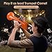 PAMPET SEA LION Professional Plastic Bb Trumpet Set for Student Beginner (Orange)