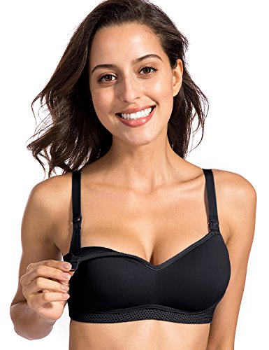 Gratlin Damen Umstands Still BH - ohne Bügel, licht Einlagen, Vollschalen Schwarz 85E Cover