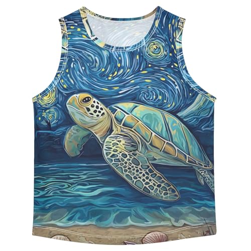 Boys' Tank Top Shirt Sea Turtle Seashells Moon Sleeveless T-Shirts