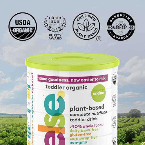 Else Nutrition Toddler Formula 12-36 mo., Plant Based Toddler Nutritional Drink - Soy & Dairy Free, Lactose Free - Complete Baby Formula (12-36 mo.), Protein Powder w/ 20+ Vitamins (22oz, 4-Pack)