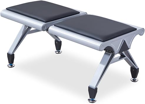 FQMYLTYN Waiting Room Chair, 2 Seat Airport Reception Chair with PU Cushion, Office Guest Reception Bench, for Lobby Hospital Bank Salon Barber Hall Room ConferenceBlack