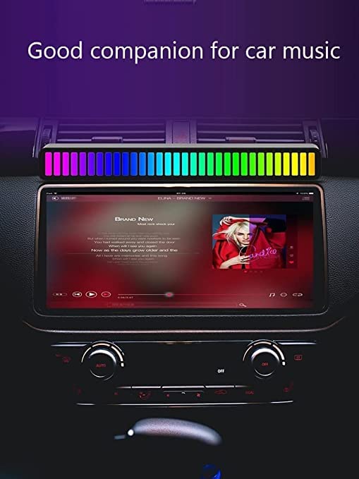 Image of Giftmax RGB Bar Light Voice-Activated Wireless, Rechargeable USB Music Sound Control Ambient Light 32LED Music Pickup Rhythm Light for Car, Party, Desktop, DJ, Gaming Room