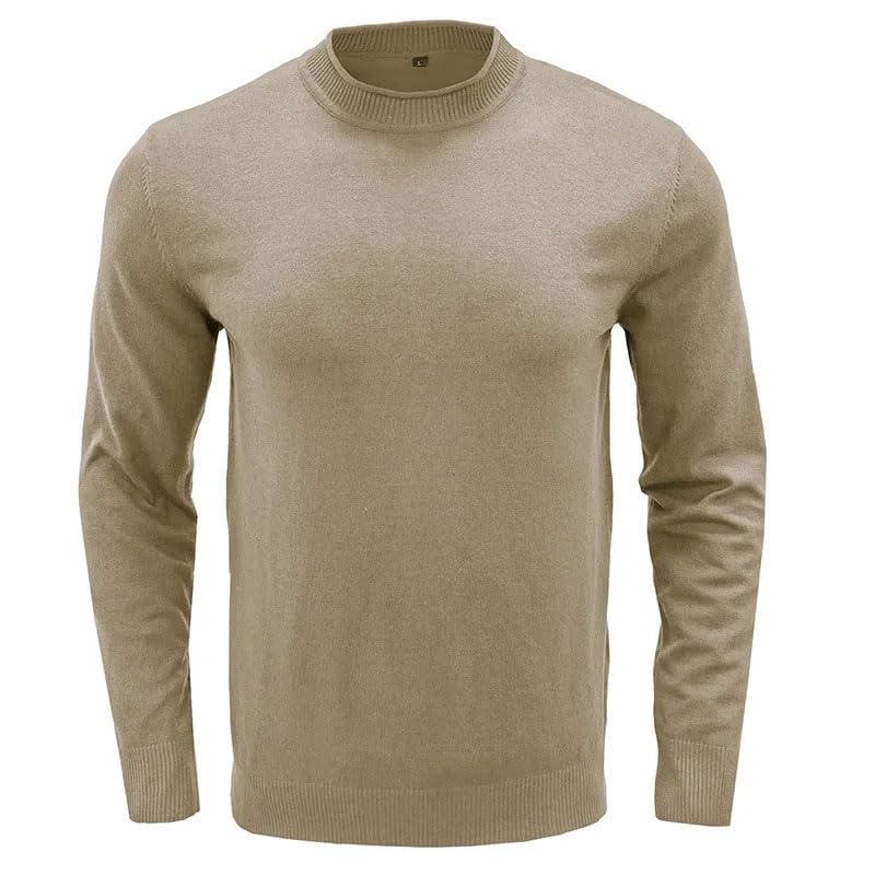 Men's Long Sleeves Knit Sweater Solid Base Crew Neck Casual Jumpers4