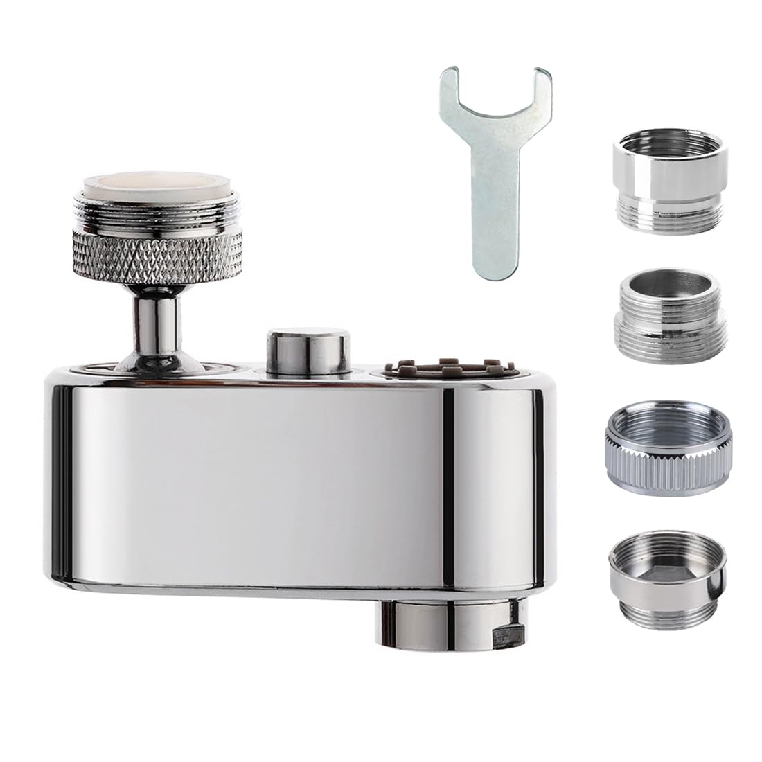 1080° Swivel Faucet Extender Universal Sink Water Aerator - 2 Water Outlet Mode Filter, Kitchen Bathroom Rotatable Spray Attachment, Multifunctional Robotic Arm - Extra Female and Male Thread Adapters