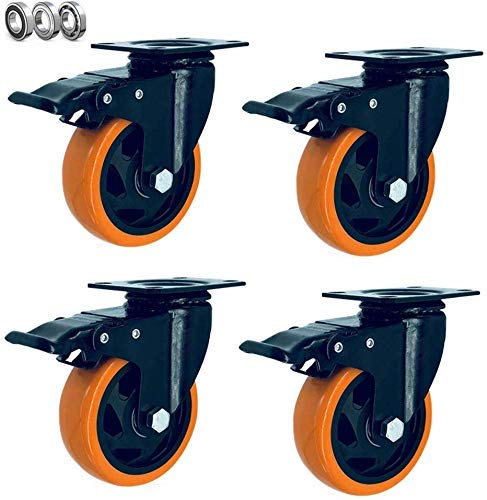 Roulettes pivotantes avec freins MU pour meubles - Lot de 4 transport faciles à installer