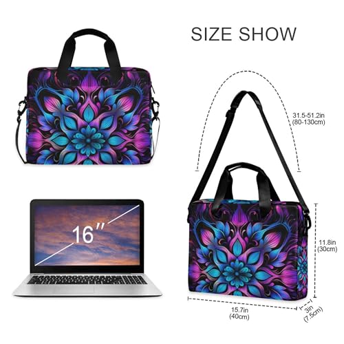 Funda para laptop Mandala Flower Neon 13-15.6 pulg miniatura 4