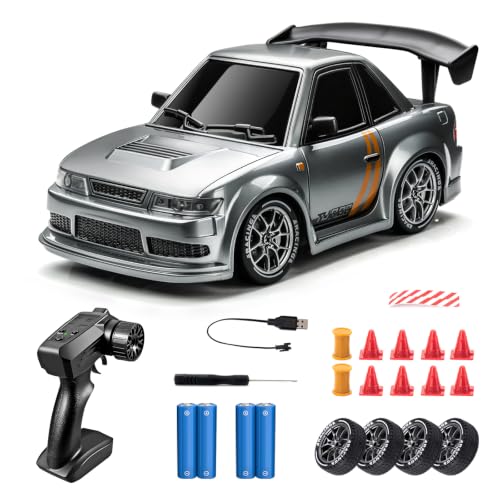 Image of RC Drift Car, Silver Grey 1 /24 Remote Control Drift Car for Adults