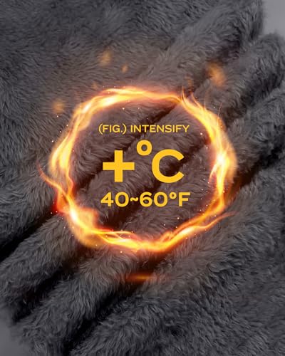 ATHVOTAR Fleece Lined Winter Warm Leggings for Women Thick Thermal Velvet Tights Gray Medium-Large