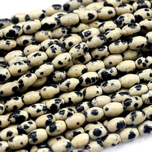 Perles dalmatien naturelles ovales contre les bijoux ternes création originale 8x10mm - 2