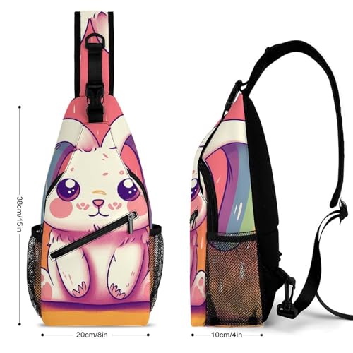 Bolso cruzado deportivo con orejas de conejo y arcoíris miniatura 2