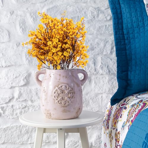 Gypsophila artificial KICHOUSE naranja ramo de 8 piezas para centros de mesa 7