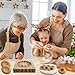 AEGYPIUS Wooden Cookie Molds Wood, 3.9 Inches Wood Cookie Mold with Round Stamps, Traditional Wooden Molds Christmas Butter Mold for Holiday Shortbread